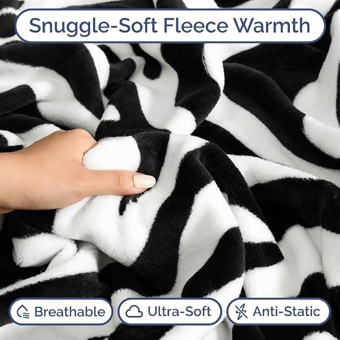 Ultra Soft Fleece Blanket - Flannel Fleece Luxury Blanket - Lightweight for Couch Bed Chair - Thick, Warm and Breathable - All Season Cozy Fuzzy, Anti-Static Microplush Bedding, Queen, Design 284