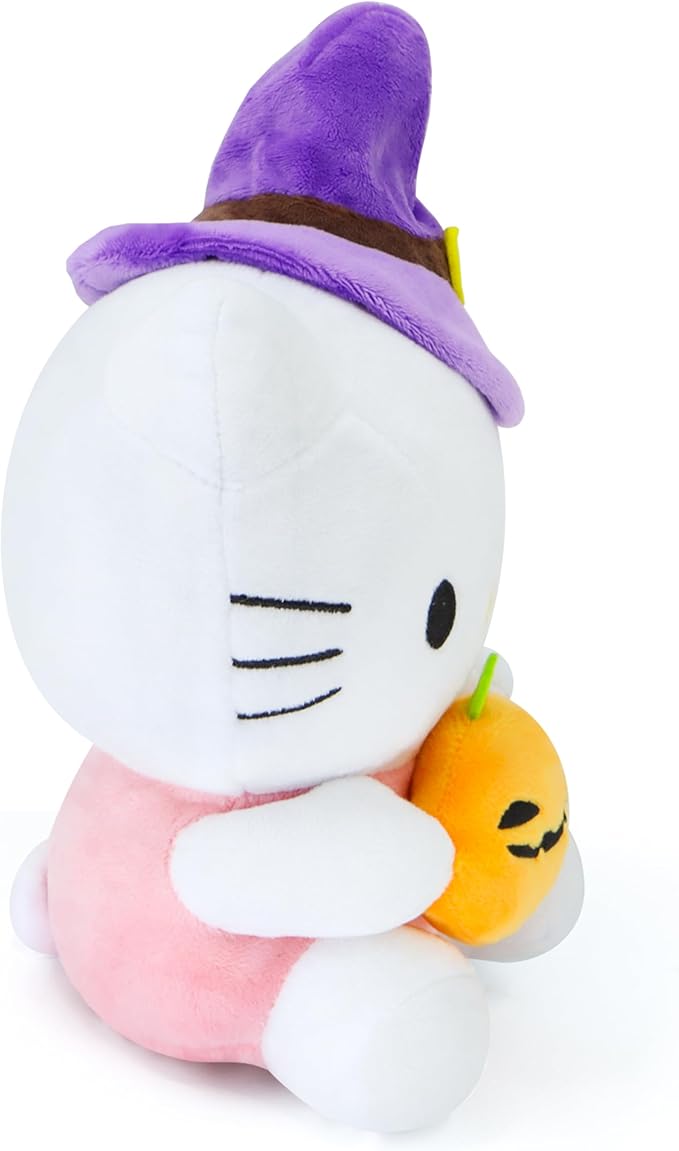 7-Inch Halloween Pumpkin Cat Plush, Soft and Cute Kitty Stuffed Animal, Adorable Halloween Decoration and Gift (Purple)