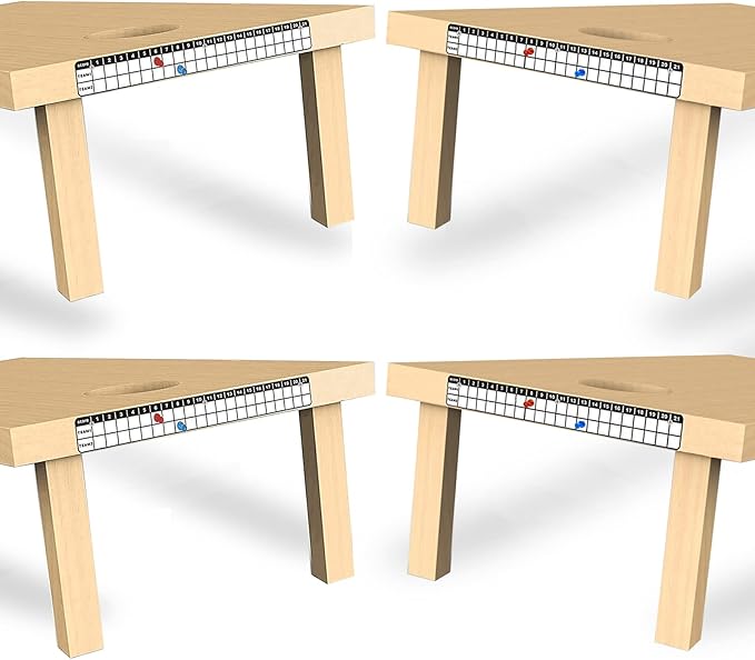 Cornhole Scoreboard 4 Pack, Metal Decal with Magnetic Score Keepers for Corn Hole Boards, Cornhole Rules Sign with Score, Scoreboard for Cornhole Game Keep Track of The Score
