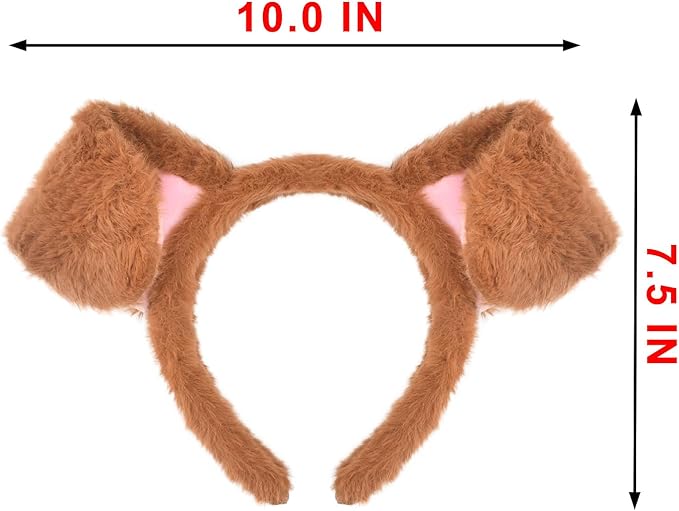 Plush Animal Ears and Horns Headband-Halloween Christmas Festival Theme Party Animal Cosplay Costume Headbands