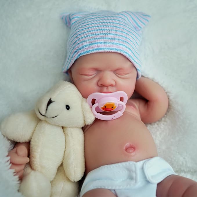 Mire & Mire Reborn Baby Dolls 12" Micro Preemie Full Body Silicone Baby Doll Realistic-Newborn Baby Dolls Girl That Look Real Sleeping Baby Doll-1
