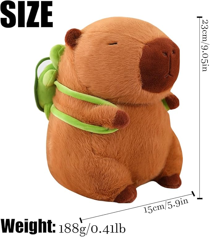 Capybara Plush Toy, Cute Stuffed Animals Kawaii Capibara Plush Pillow Christmas Birthday Easter Valentine's Day Gift for Kids Boys Girls (9" Turtle Capybara)
