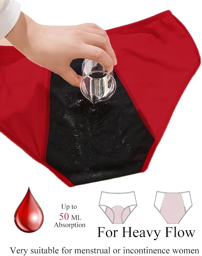 Period Underwear for Women Leakproof Menstrual Panties Women's Incontinence Briefs, Urine Absorbent Underwear
