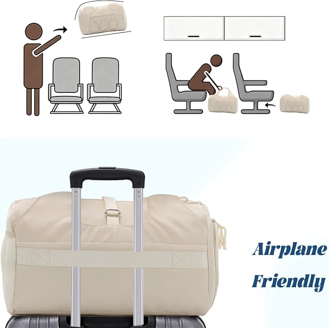 Oweisong Gym Bag for Women Sports Duffel Bag Lightweight Yoga Tote Travel Carry On Handbag with Shoes Compartment