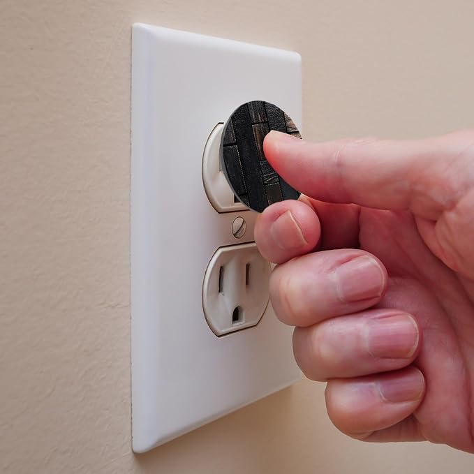 Dark Grey Wooden Outlet Covers Baby Proofing Child Proof Plug Covers for Electrical Outlets Easy Install Outlet Plug Covers
