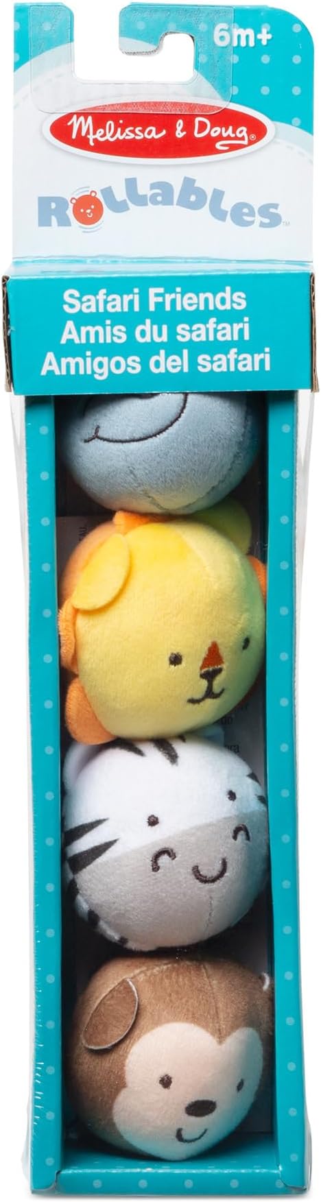 Melissa & Doug Rollables Safari Friends Infant and Toddler Toy (4 Pieces)