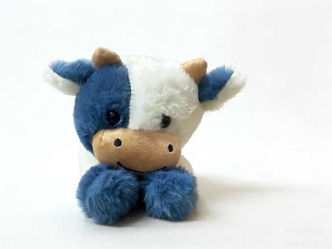 Cute Cow Plush Stuffed Animal Doll Toy 10 inch for Girls Boys (pa Cow Blue)