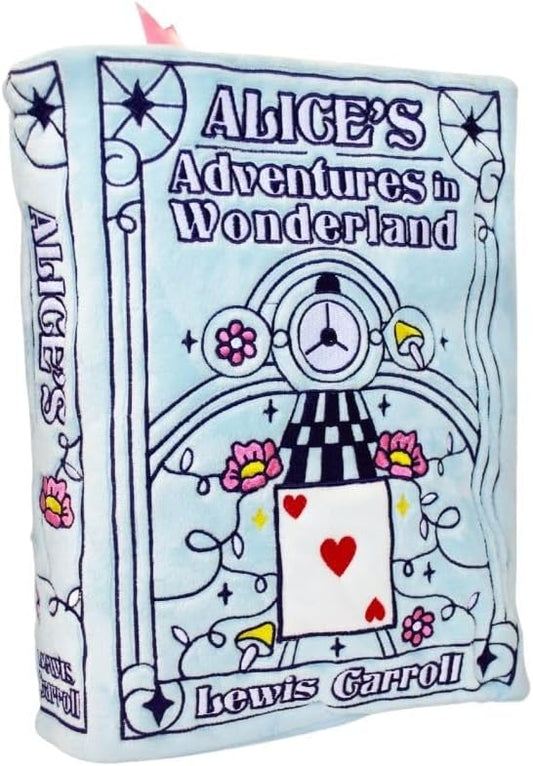 Punchkins Alice in Wonderland Book Plush, Soft Collectible Gift for Book Lovers, Readers, Teachers, Bookworms– Literary Decor for Library, Office, or Study– 11x7/PillowSize