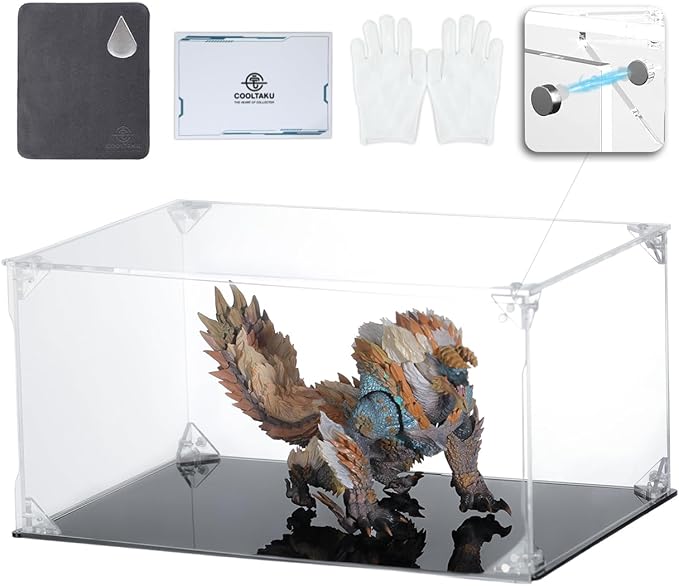 Clear Acrylic Display Case, Front-Open Door with Magnetic Buckle, Assemble Display Box, Dustproof Protection Showcase for Figures, Collections, Models, Toys (12x8x6 inch, 30x20x15 cm)