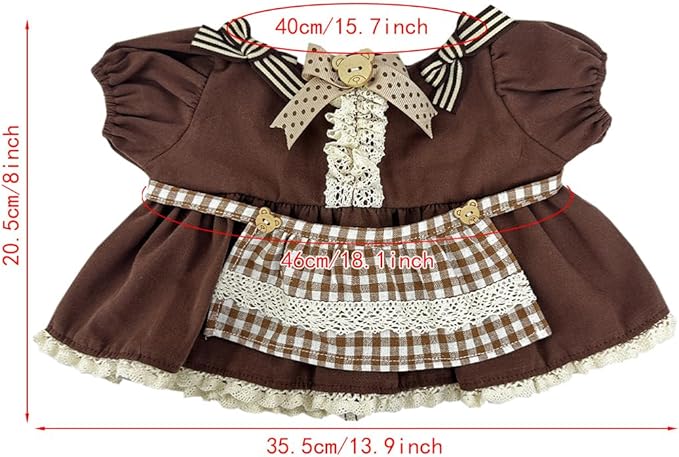 Brown Dress Fits Most 14"-18" Stuffed Animal and Make Your Own Plush Toys