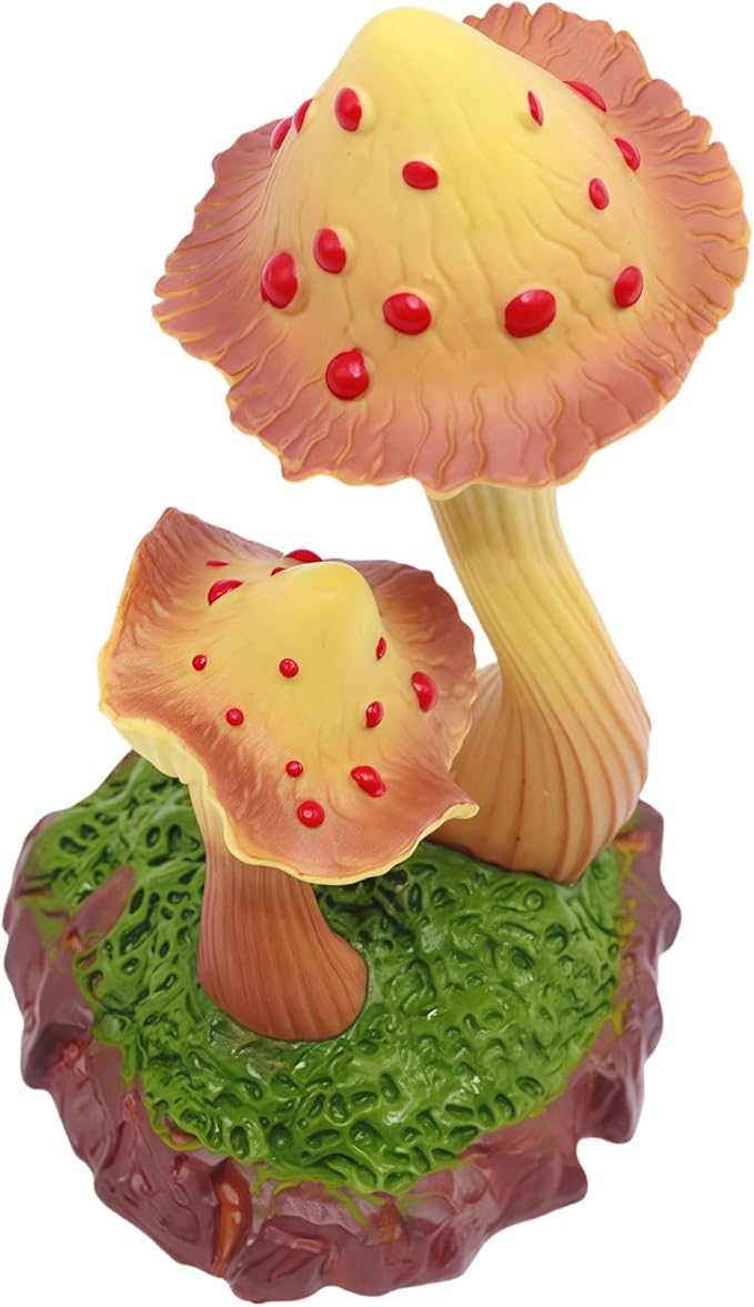 Gemini&Genius Mushroom Figurine, Plant Action Figure Toys for Kids, Hand-Painted Mushroom Figure Plants as Home/Office/Garden Decor