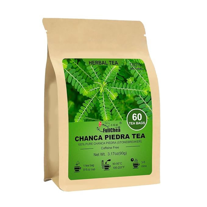 FullChea - Chanca Piedra Tea Bags, 60 Count, Dried Chanca Piedra Leaves | 100% premium chanca piedra stone breaker herbal tea, non-GMO, caffeine-free for daily internal wellness