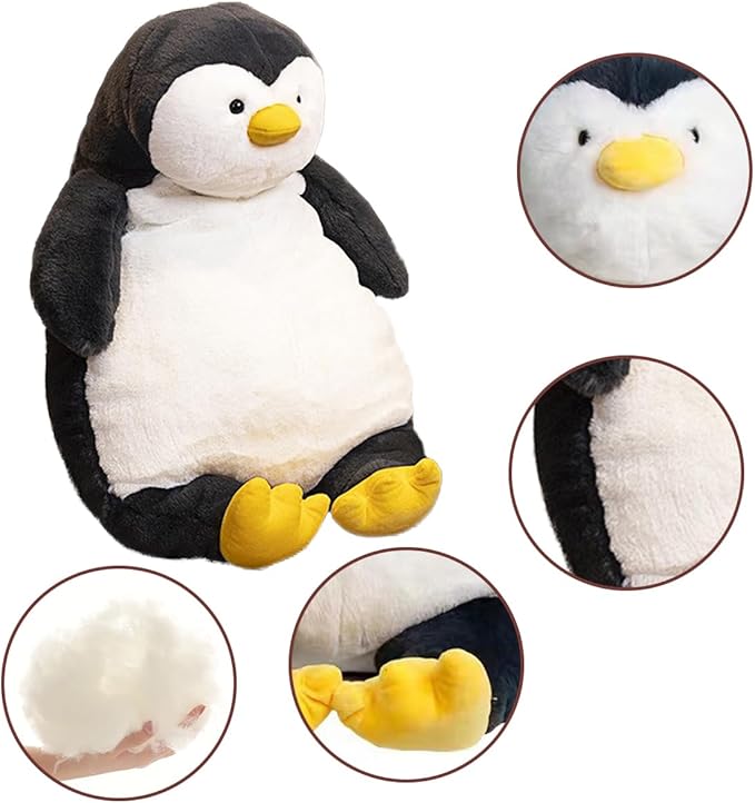 ARELUX Giant 22in Big Penguin Plush Large Stuffed Animal Hugging Pillow: Soft Jumbo Sleeping Body Warm Fluffy Pillow Adorable Chubby Plushie Toy Gifts for Boys Girls