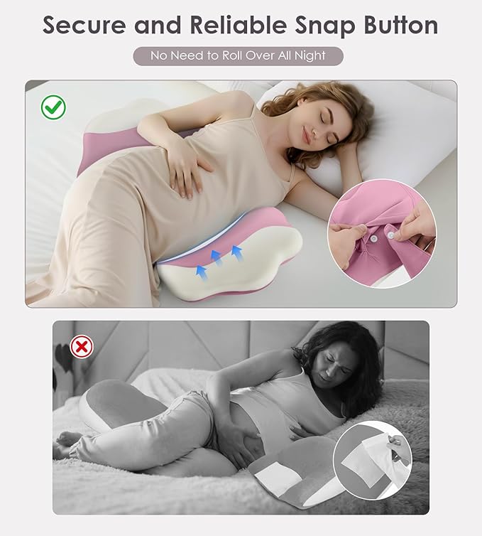 DONAMA Memory Foam Pregnancy Pillow- with Adjustable Air Bag for Back/Legs/Belly/HIPS Support, W-Shaped Pregnancy Wedge Pillows for Sleeping, Cooling Maternity Body Pillow for Pregnant Women