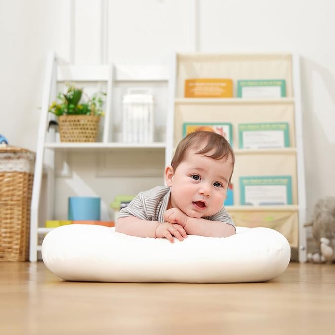 Baby Lounger for Infants Babies 0-12 Months, Bionic Organic Lounger, Soft Cotton Breathable Infant Floor Seats & Loungers for Newborn Baby Shower Gifts (White)