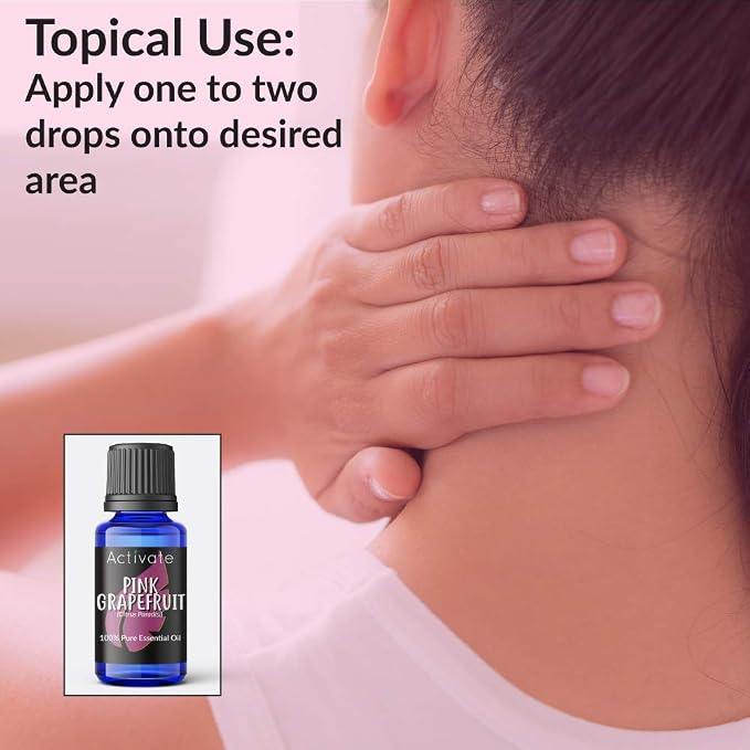 Activate Pink Grapefruit Essential Oil 100% Pure, Premium Grade, Undiluted, Natural, Aromatherapy & Diffuser Use 10ml