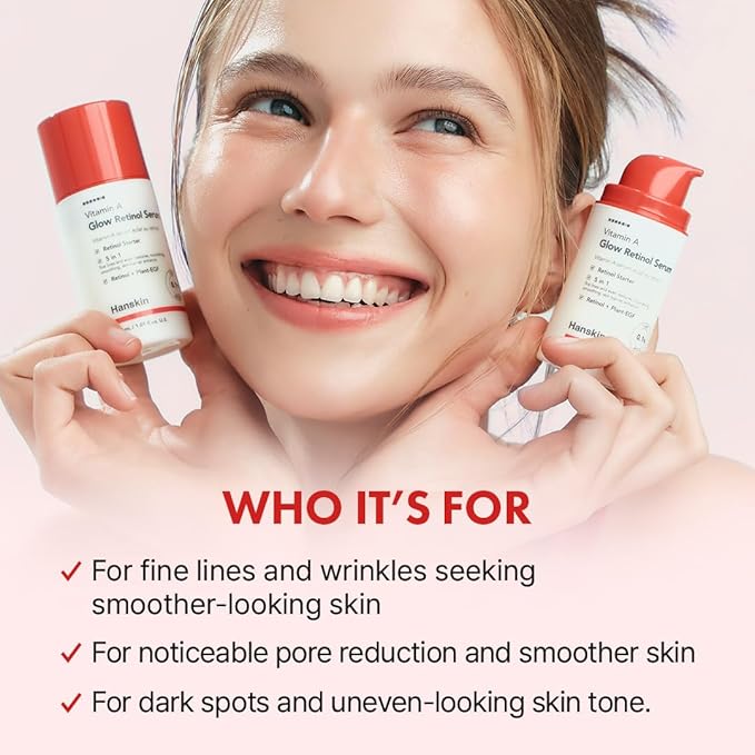 Hanskin 0.1% Pure Retinol Facial Serum for Face, Reduce Fine Lines & Wrinkles, Signs of Aging for Day & Night, Smoothing Firming Revitalizing, Animal Testing Free, Korean Skincare, 30ml/1.01 FL Oz