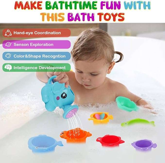 Bath Toy Set for Kids Toddlers Baby Bath Toys Fun Educational Floating Bathtub Playtime Accessories Gift Bath Toy