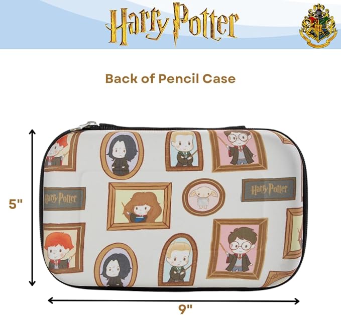 Innovative Designs Harry Potter Hogwarts Pencil Case Set with Stickers and Gel Pens for Kids, Molded with Zip Closure