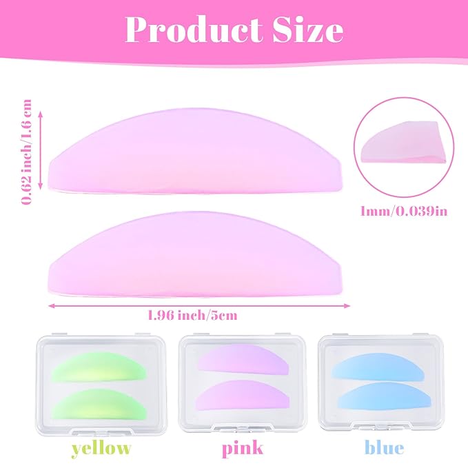 6 Pcs Flat Lash Lift Shields Korean Lash Lift Pads Super Sticky For NO.1 Perm Soften Eyelashes Glueless Pads Lashes Lifting Shield For Salon Perming Lashes Thoroughly Ultra Thinner Pad