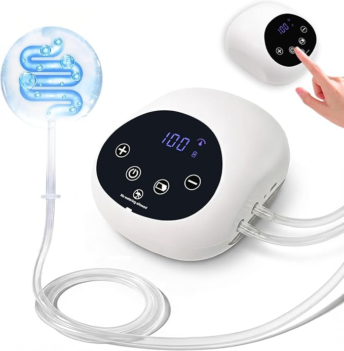 Electric Enema Kit for Colon Cleanse, Adjustable Water Pressure 1-100 Levels with LCD Display, Portable & Rechargeable, External Water Supply, Includes Multiple Nozzles, Design for Women and men'Use.