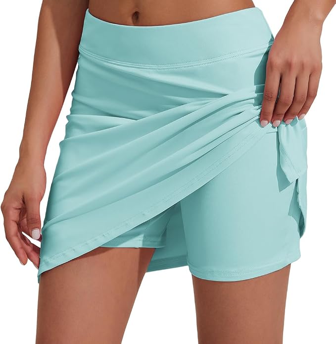 Ekouaer Women's Active Performance Skort Lightweight Skirt for Golf Tennis | Built-in Shorts, A Line, High Waisted, Tummy Control, Pickleball, Running, Workout, Sports, Skorts for Woman
