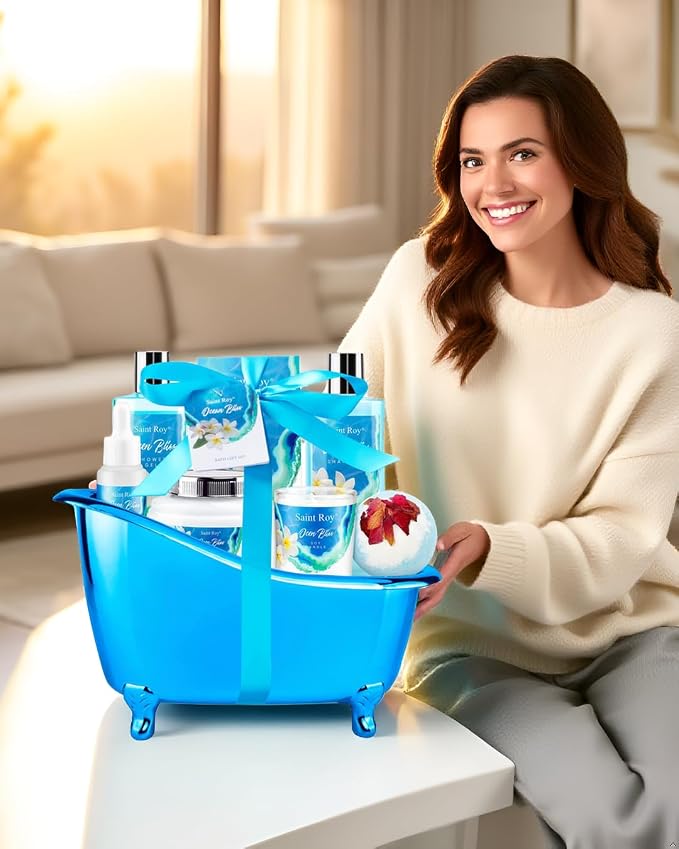 Spa Gift Basket Set for Women & Men | Bath & Body Gift Set, Bath Spa Basket