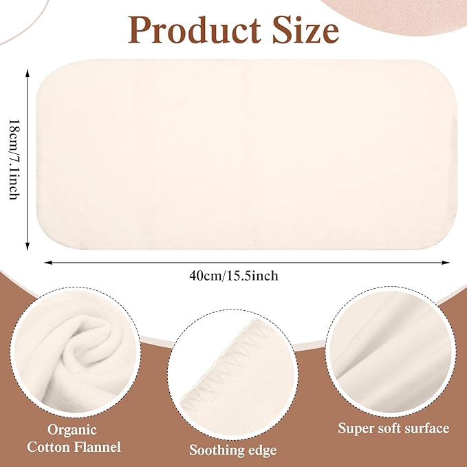 Tingjoo 50 Pcs Organic Cotton Flannel for Castor Oil Pack Wrap Unbleached Reusable Castor Oil Wrap Soothing Heat Compress Soft and Highly Absorbent for Abdomen Liver Joints and Other Areas (White)