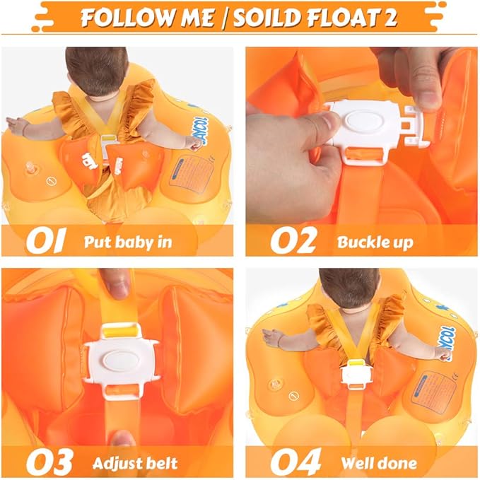LAYCOL Baby Swimming Float with UPF50+ Sun Canopy Baby Floats for Pool No Flip Overbaby Pool for Baby Age of 3-36 Months