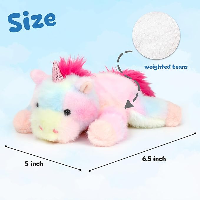 Adorable Rainbow Unicorn Stuffed Animal Soft Stress Relief Plush Toy Cute Birthday Gifts for Boys Girls Kids Toddlers