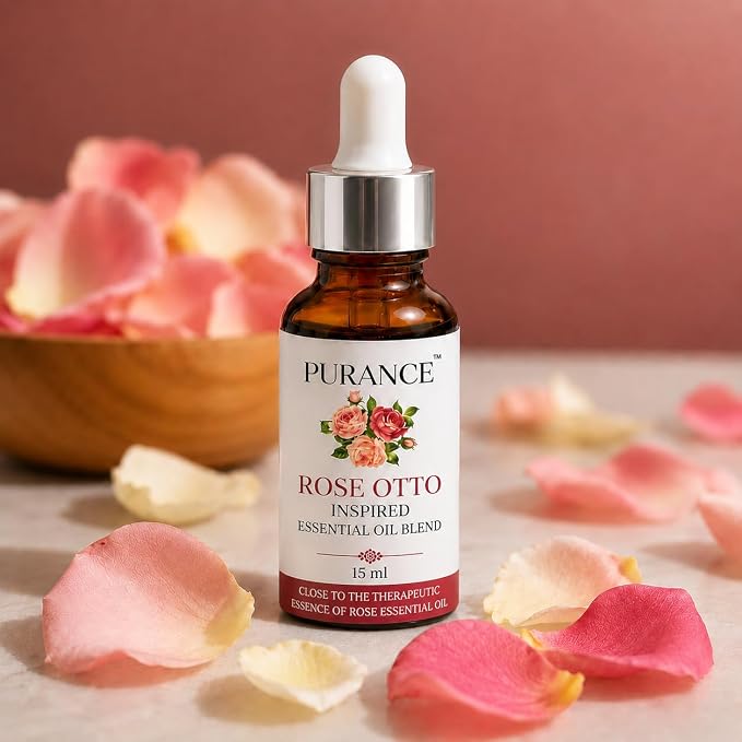 Rose Otto Inspired Essential Oil Blend 15ml – Botanical Aromatherapy Blend with Helichrysum, Frankincense, Neroli, Geranium & Bergamot – for Therapeutic Massage