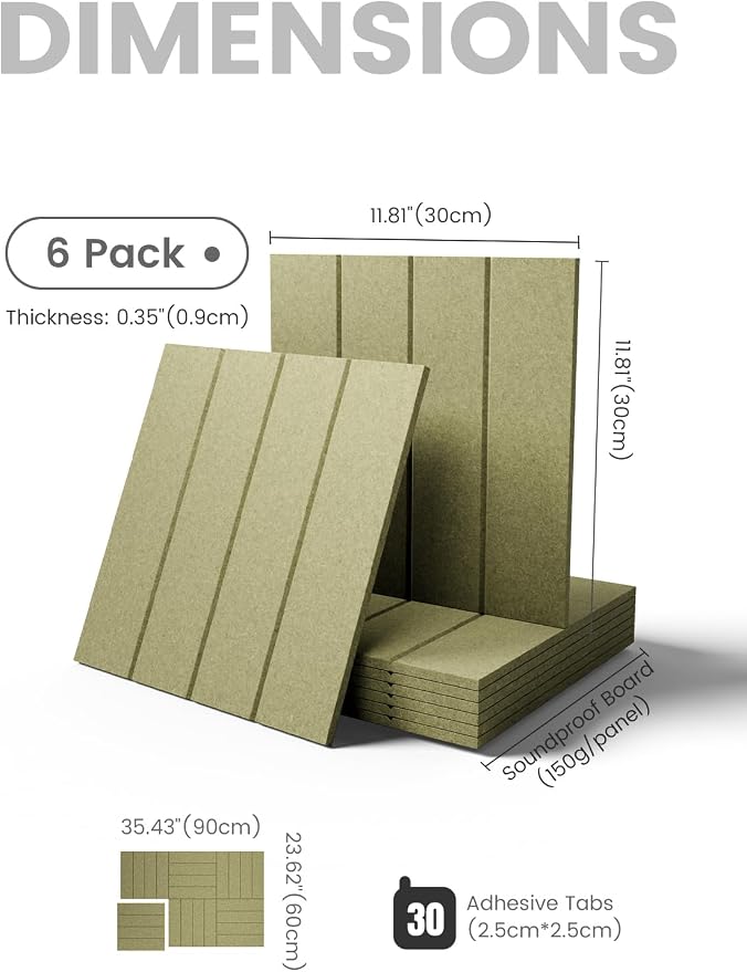 Fluxynara 36" x 24" Large Felt Bulletin Board, Olive Green | 6 Pack Cork Board Alternative with 30 Safe Adhesive Tabs, Felt Pin Boards for Wall Decor, Home, Office, Classroom, Dorm