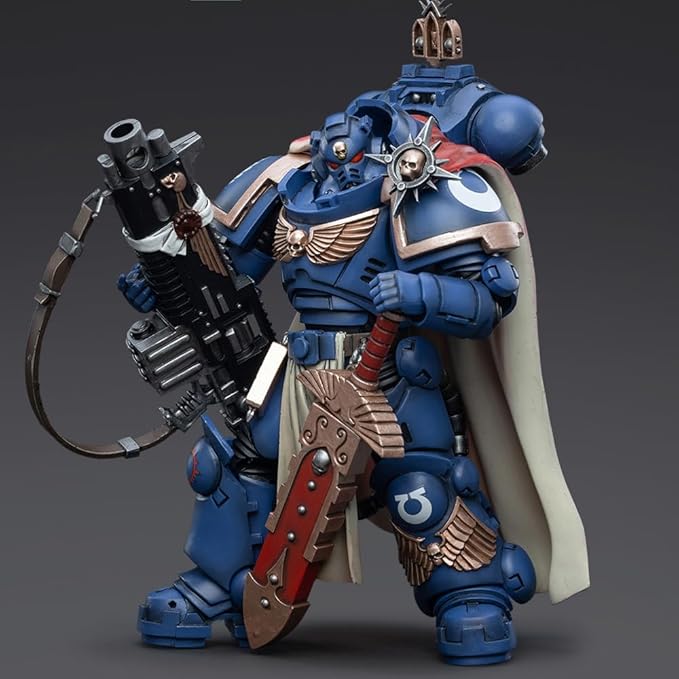 JOYTOY Warhammer 40k 1/18 Action Figure Ultramarines Captain with Master Crafted Heavy Bolt Rifle Collection Model 5 inch