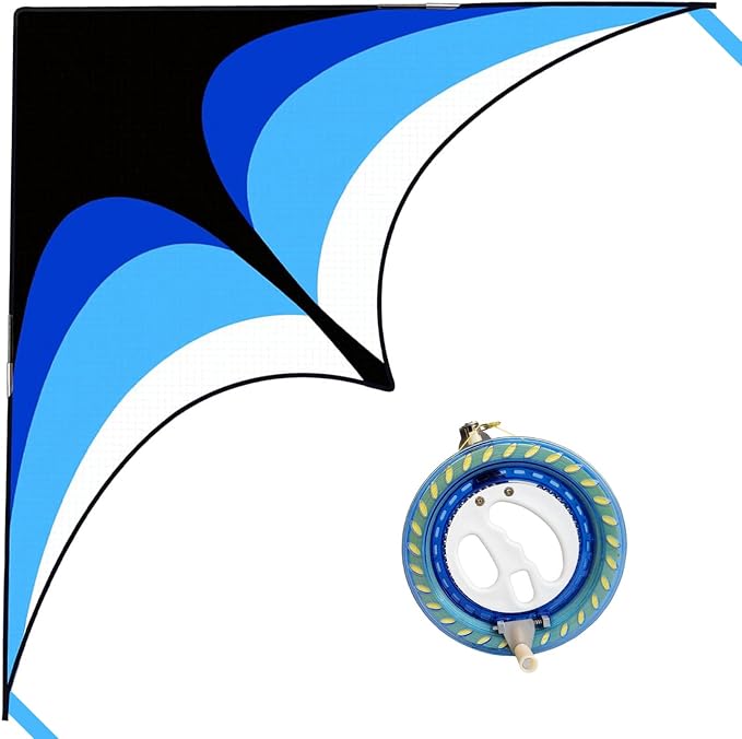 Delta Kite for Kids & Adults - Easy to Fly Large Single Line Beach Kite with 300ft String Handle Included, Perfect for Beginners, Teens