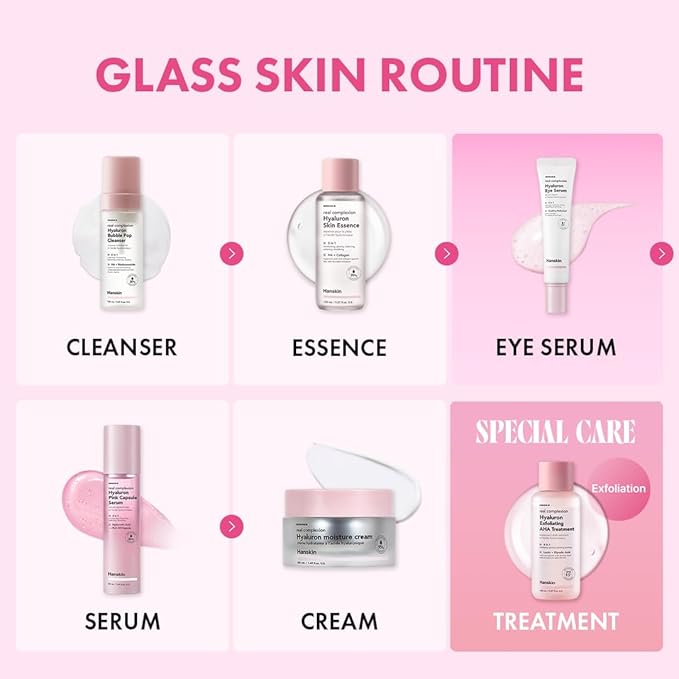 Hanskin Hyaluron Eye Serum – Korean Hydrating Eye Care | 4 Types of Hyaluronic Acid & Cooling Metal Applicator | De-Puffing, Smoothing & Brightening for Tired, Dry Skin | 0.85 fl oz