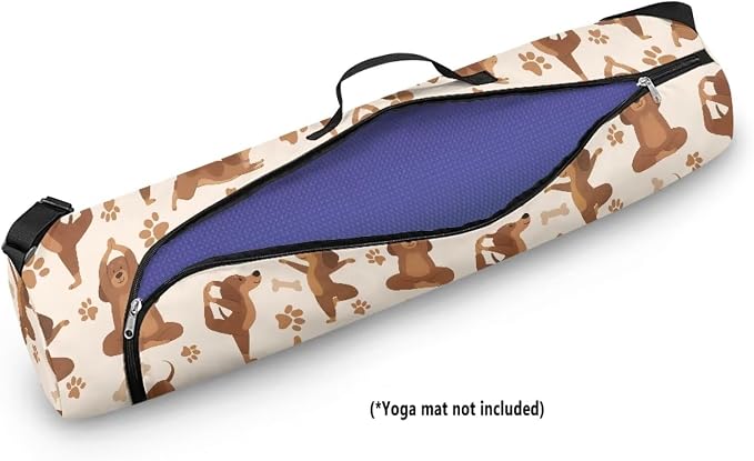 Yoga Mat Bag with Adjustable Shoulder Strap and Handle Zipper, 30in Wide x 6.3in Diameter for Yoga Mat Storage
