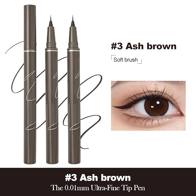 Ultra Fine Liquid Eyeliner Pencils- Slim Felt Tip for Precise Eye Lines, Waterproof, Smudge Proof & Quick-Drying, Winged Liner and Inner Corner. Long Lasting All Day Makeup, Smooth & Lightweight.
