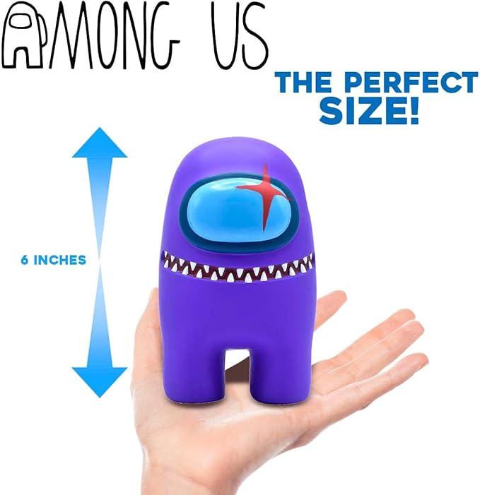 Among Us Mega SquishMe – 7″ Purple Imposter Squishy Toy – Official Slow-Rise Stress Relief for Kids & Gamers