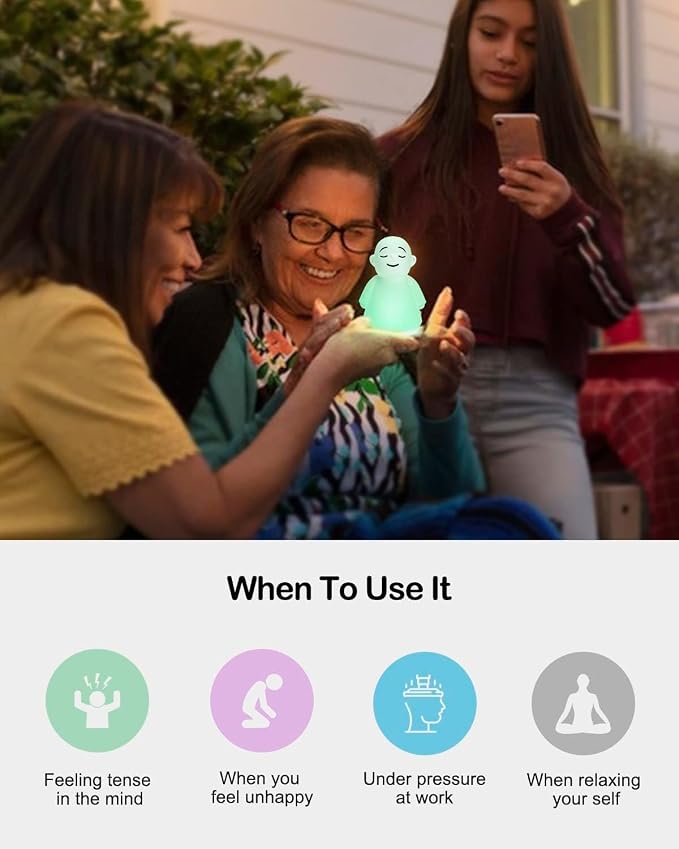 Set of 6 Stress Relief Night Light for Mindfulness - Guided Visual Meditation Tool for Women Men- Relaxing Self Care for Adults Kids