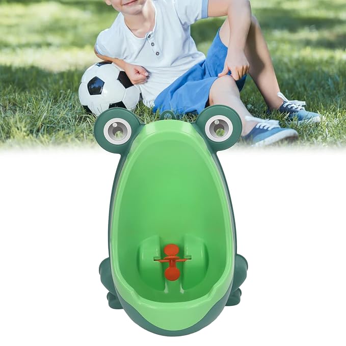 Frog Potty Training Urinal, Cute Frog Shape Cute Toddler Urinal Potty Training Urinal for Boys with Funny Aiming Target (Green)