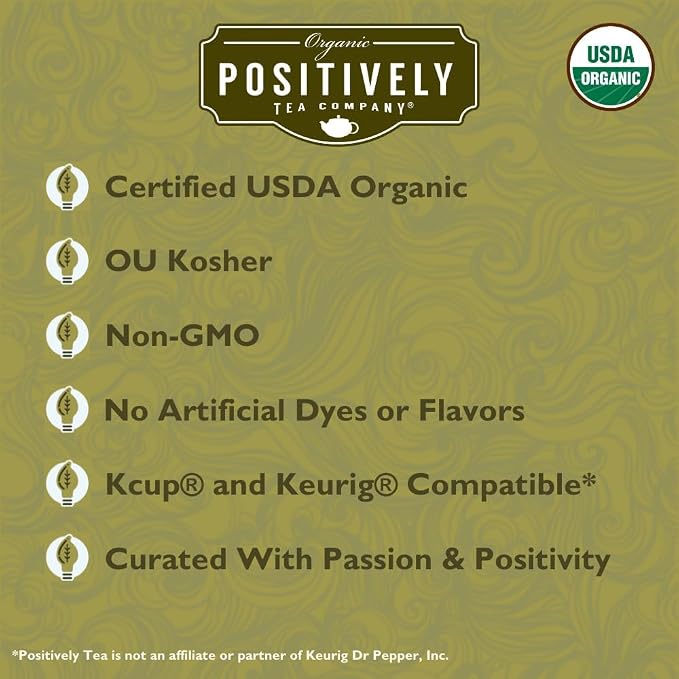 Organic Positively Tea Company, Flora Mate Herbal Tea, K-Cup Compatible, 24 Pods