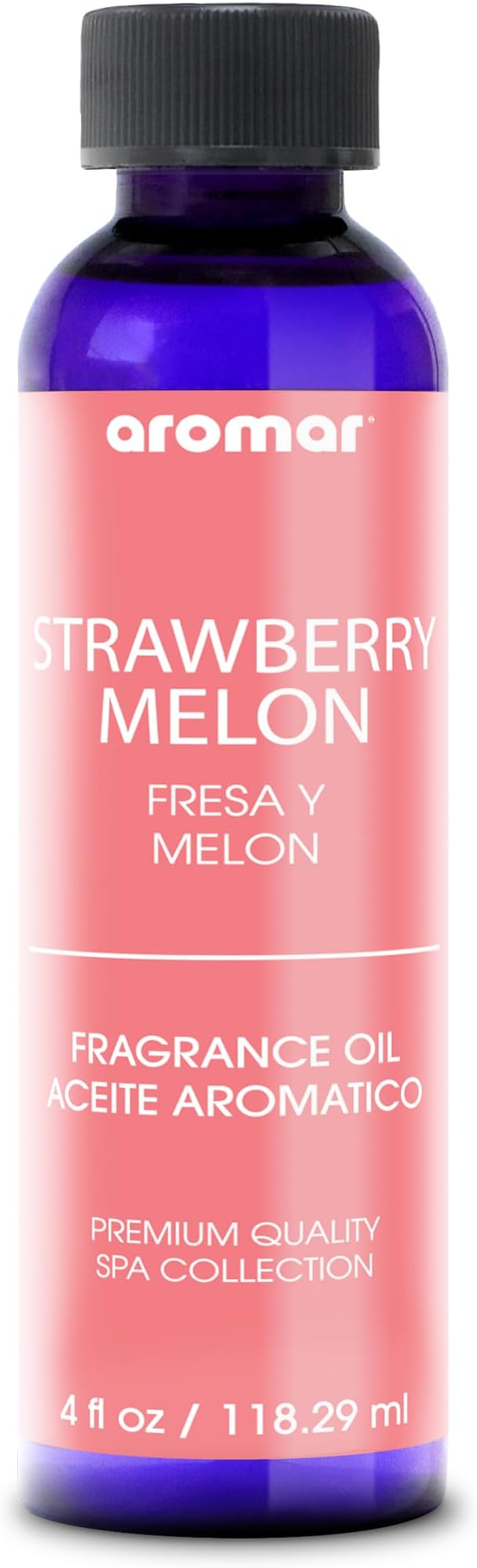 Aromar Premium Fragrance Oil, Long-Lasting, Refreshing Uplifting Aroma for Aromatherapy, Relaxation & Household Uses, Strawberry Melon 4 oz.