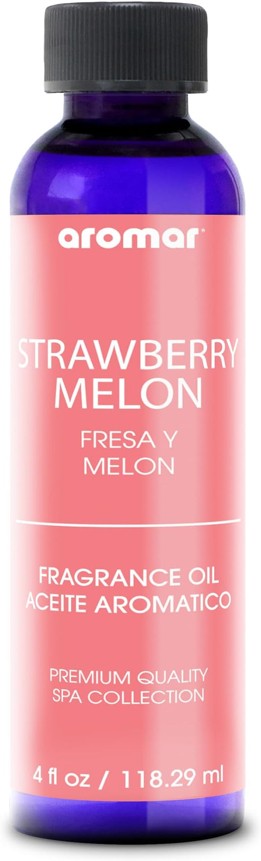 Aromar Premium Fragrance Oil, Long-Lasting, Refreshing Uplifting Aroma for Aromatherapy, Relaxation & Household Uses, Strawberry Melon 4 oz.