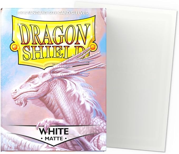 Dragon Shield | Standard Size Matte Card Sleeves | 100 CT - Smooth & Tough TCG Sleeves - Compatible with Pokemon, Flesh & Blood, One Piece & Magic the Gathering | White