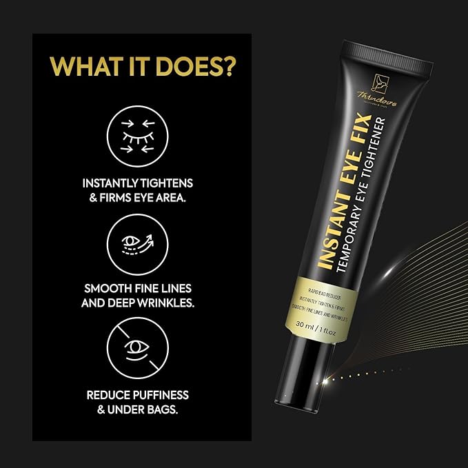 Temporary Instant Eye Tightener: Instantly Reduces Eye Bags, Wrinkles & Puffiness, Dark Circle, Smooths Fine Lines – Anti-Aging Formula, Temporarily Firms, Lifts & Refreshes the Eye Area. 1 oz