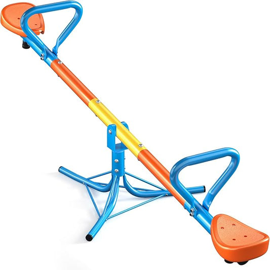Seesaw -Teeter Totter for Kids Ages 3-8 -Toddler Seesaw with 360° Swivel-Sit and Spin Teeter Totter - Durable Outside Toys for Indoor & Outdoor Playground Playhouse Backyard