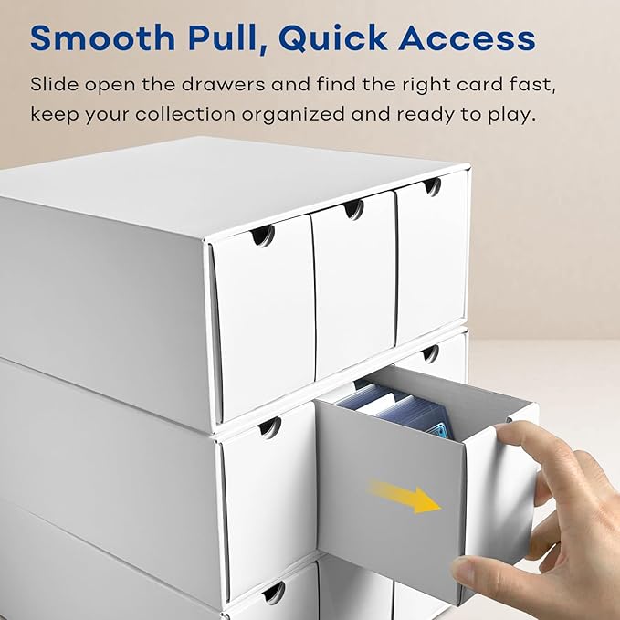Fageverld Trading Card Storage Box, Top Loaders Storage Box with 80 Dividers, Cardboard Toploader Card Boxes for Sports Card, Baseball, MTG, TCG, Playing Cards, 12 Drawer