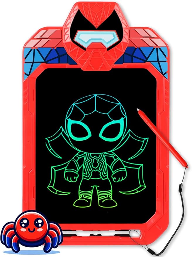 LCD Writing Tablet for Kids 10 Inch Spider Hero for Toddler 3 4 5 6 7 8 - Paint, Doodle Board, Drawing Pad - Travel Toys, Road Trip Car Activities, Birthday Christmas Gift Boys & Man