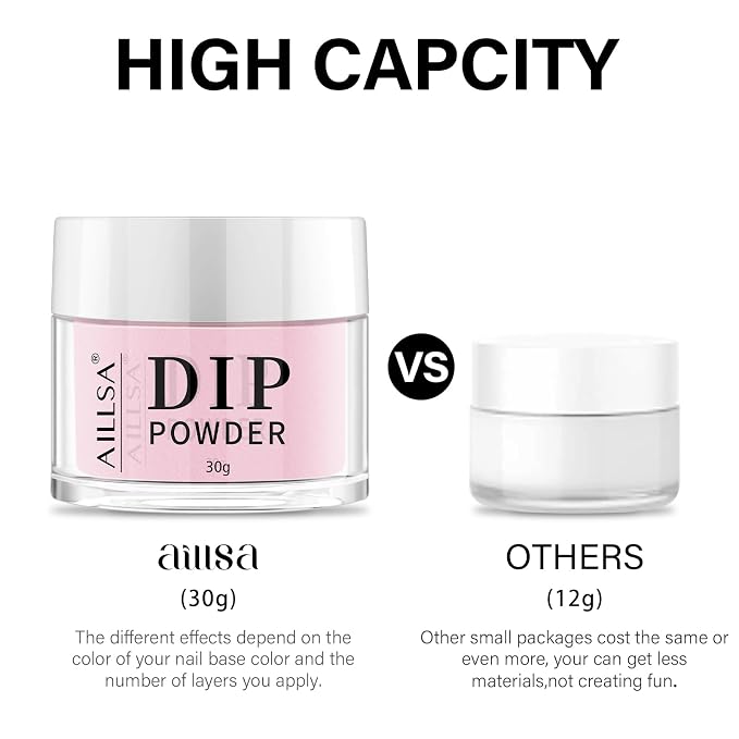 AILLSA Nail Dip Powder Sheer Pink Nail Dipping Powder | Translucent Jelly Nude Pink Dip Powder Colors for Nail Art French Manicure at Home Easy to Use Neutral Dip Powder (1 Oz)