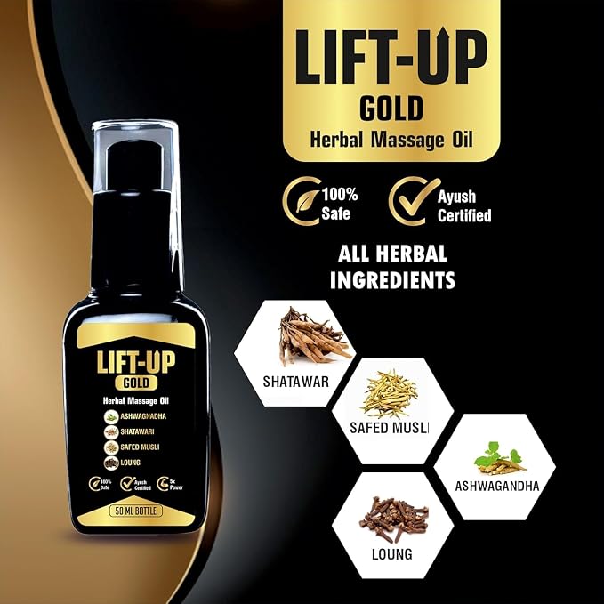 Lift UP Gold Lift-Up Upgrade Massage Oil for Men 100% Pure and Natural - 1 Ml (50Ml)